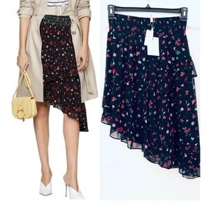 JOIE Gorowen Silk Asymmetrical Skirt